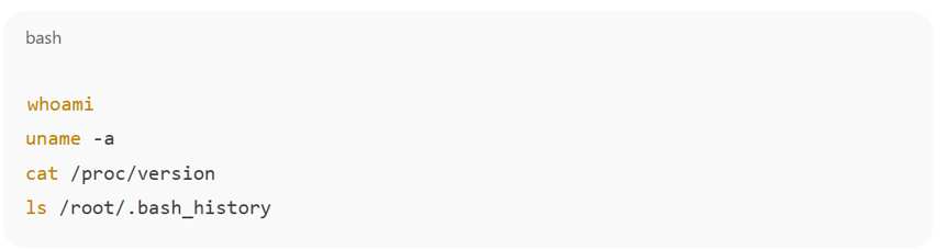 Example of command patterns that suggest sandbox testing or honeypot detection Example of command patterns that suggest sandbox testing or honeypot detection