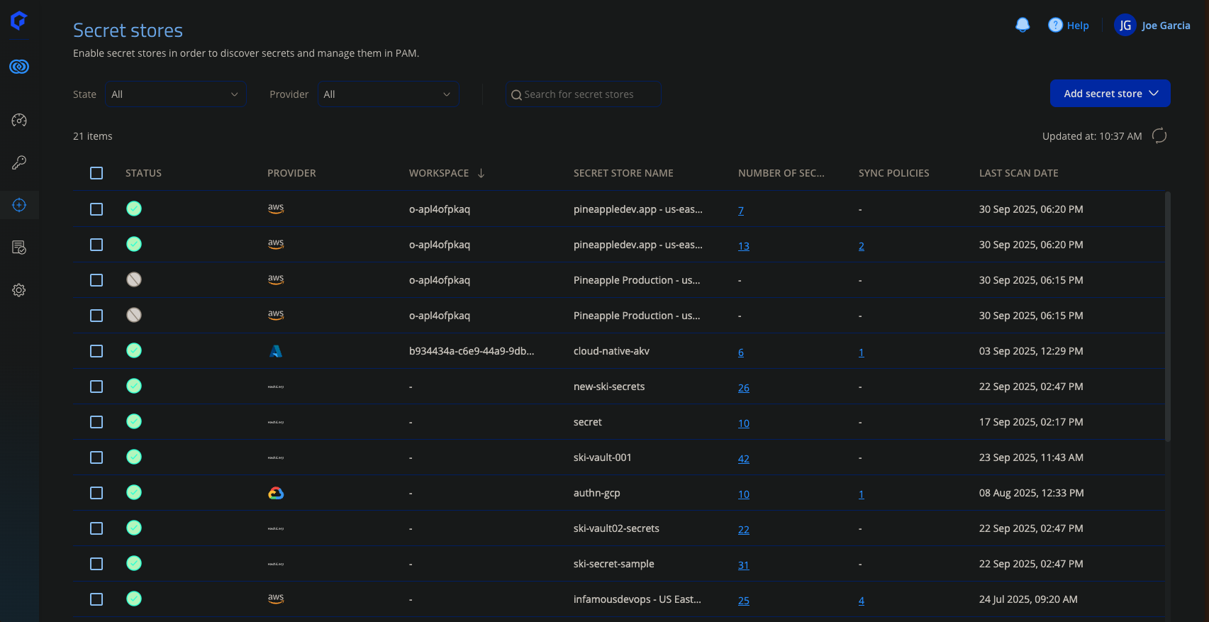 Sync secrets to cloud-native vaults